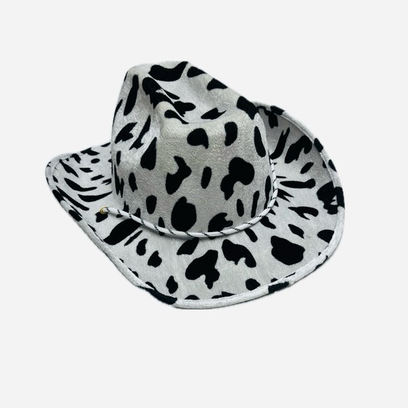 Cow print ⚜️🖤⚜️ cowboy hat - Picture 1 of 12